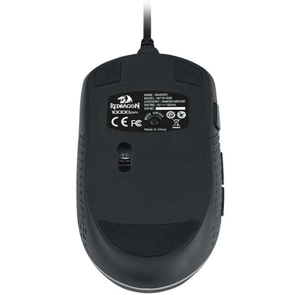 Mouse Gamer Redragon Invader 7 Botões 10000dpi Preto RGB - M719-RGB