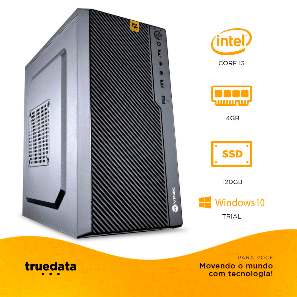 Computador Truedata Intel I3-3220 3.3Ghz 4gb Ssd 120gb Hdmi/Vga Fonte 200w