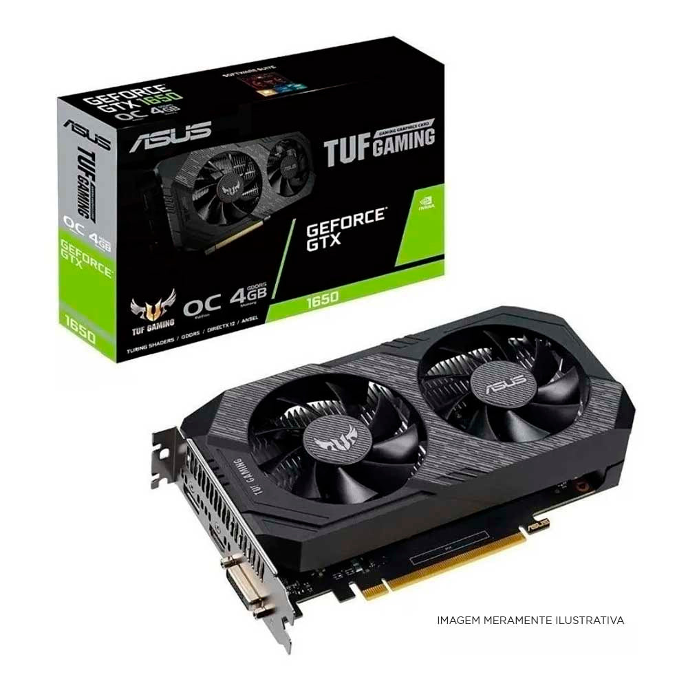 Placa De Video 4gb Gtx1650 Gddr6 Asus Nvidia Geforce TUF Gaming OC Edition Hdmi Dvi - 90YV0EZ2-M0NA00