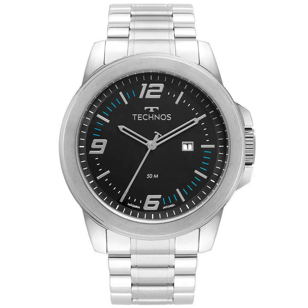 Relógio de Pulso Technos Racer Masculino em Aço Prata - 2115MNY/1A