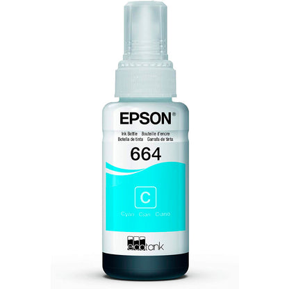 Refil De Tinta Epson T664220 70ml - Ciano - P/ L110 L120 L200 L395 L1300